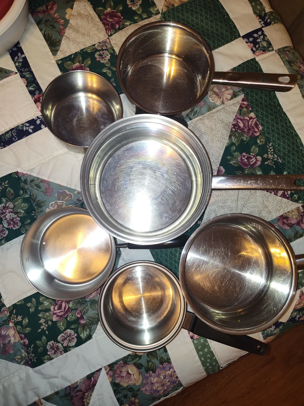 Stainless Steel Nesting Saucepan Set with Black Handles - Picture 2 of 2
